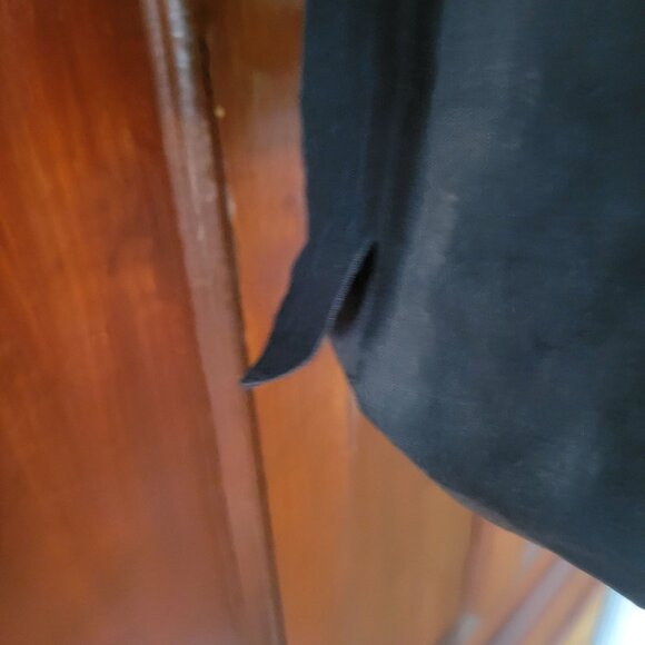 Vintage Anne Carson Black Silk Linen Button-Back Short Sleeve Blouse - Picture 3 of 7